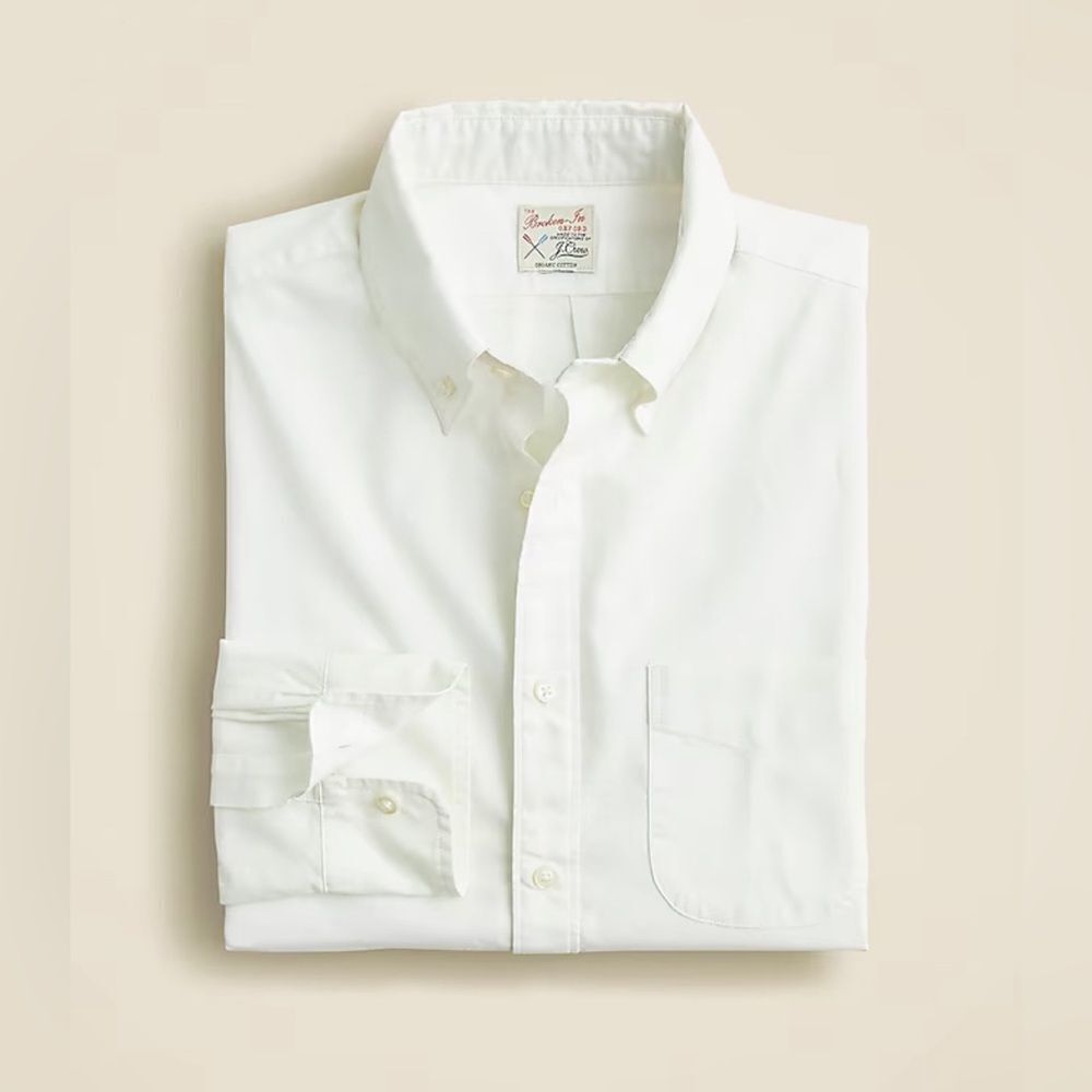 NWT J CREW Slim Untucked Broken-in organic cotton oxford shirt in white - Picture 6 of 7